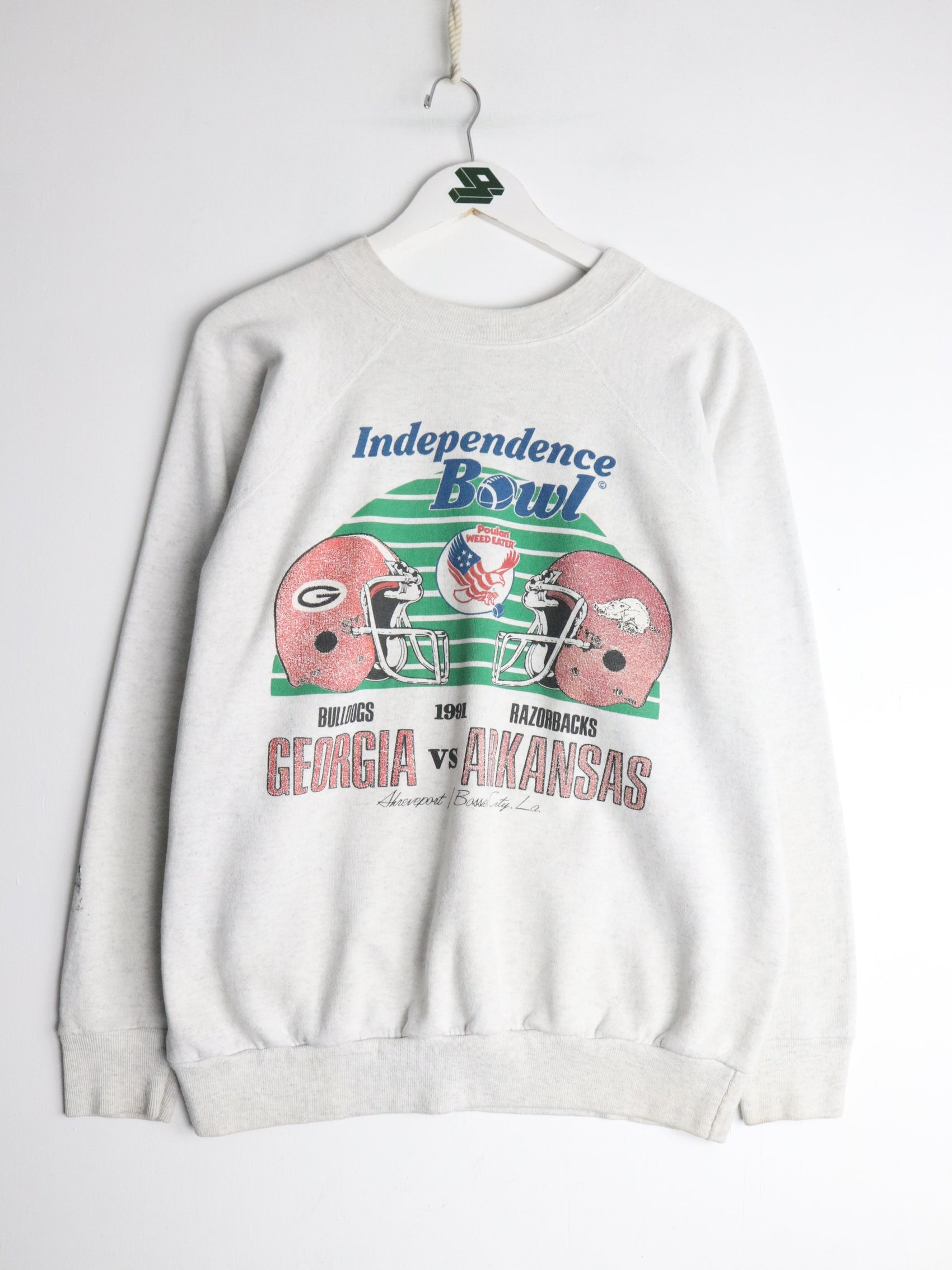 Vintage Independence Bowl Sweatshirt Fits Mens Medium Grey College