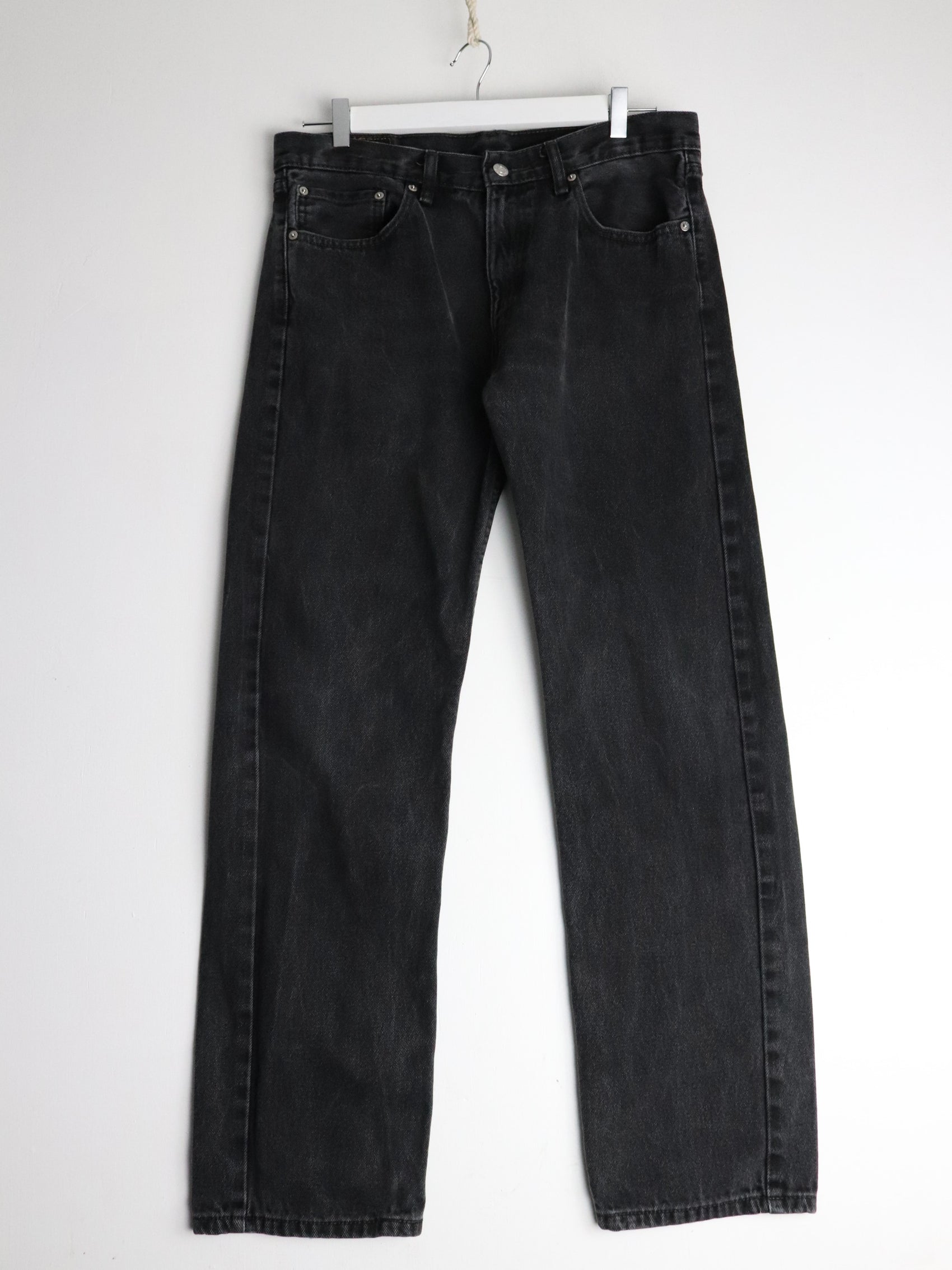 Levi's Pants Fits Mens 34 x 31 Black Denim Jeans 505 Regular Fit