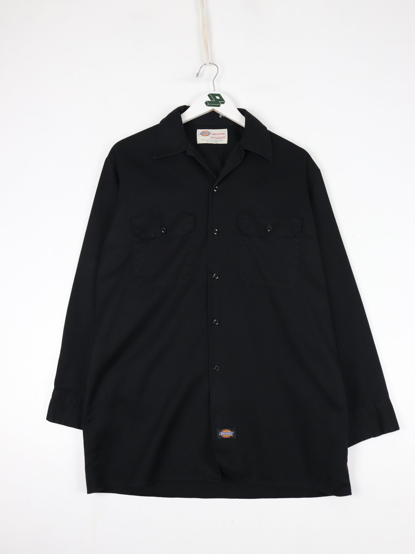 Dickies Shirt Mens Medium Black Button Up Work Wear