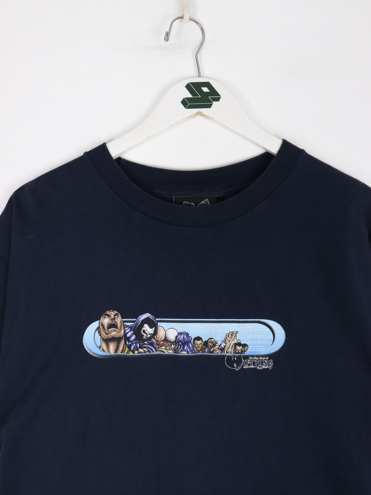 Vintage The Nine Rings of Wu Tang T Shirt Mens Large Blue Hip Hop Comic