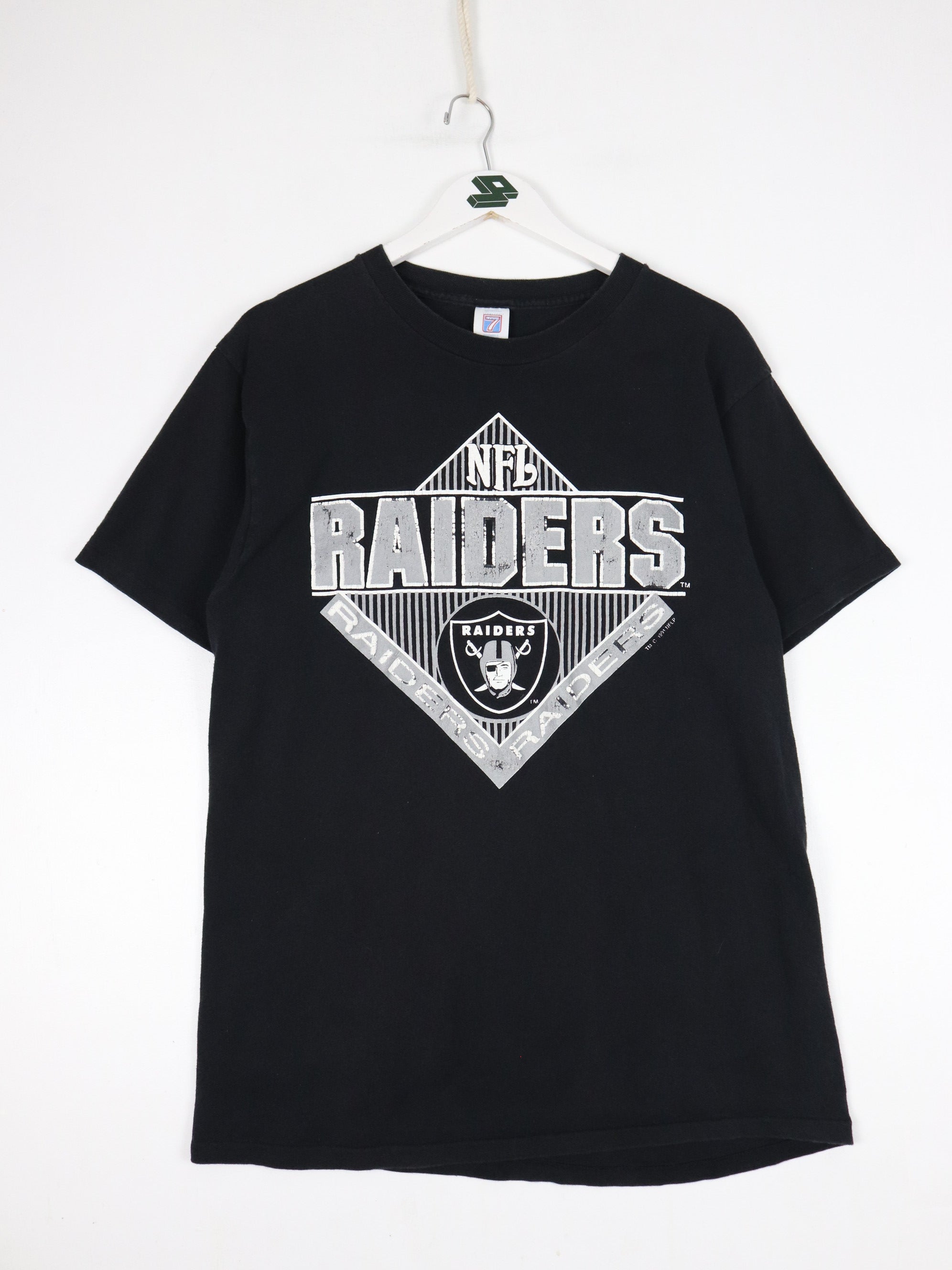 Vintage Los Angeles Raiders T Shirt Mens Large Black 90s NFL