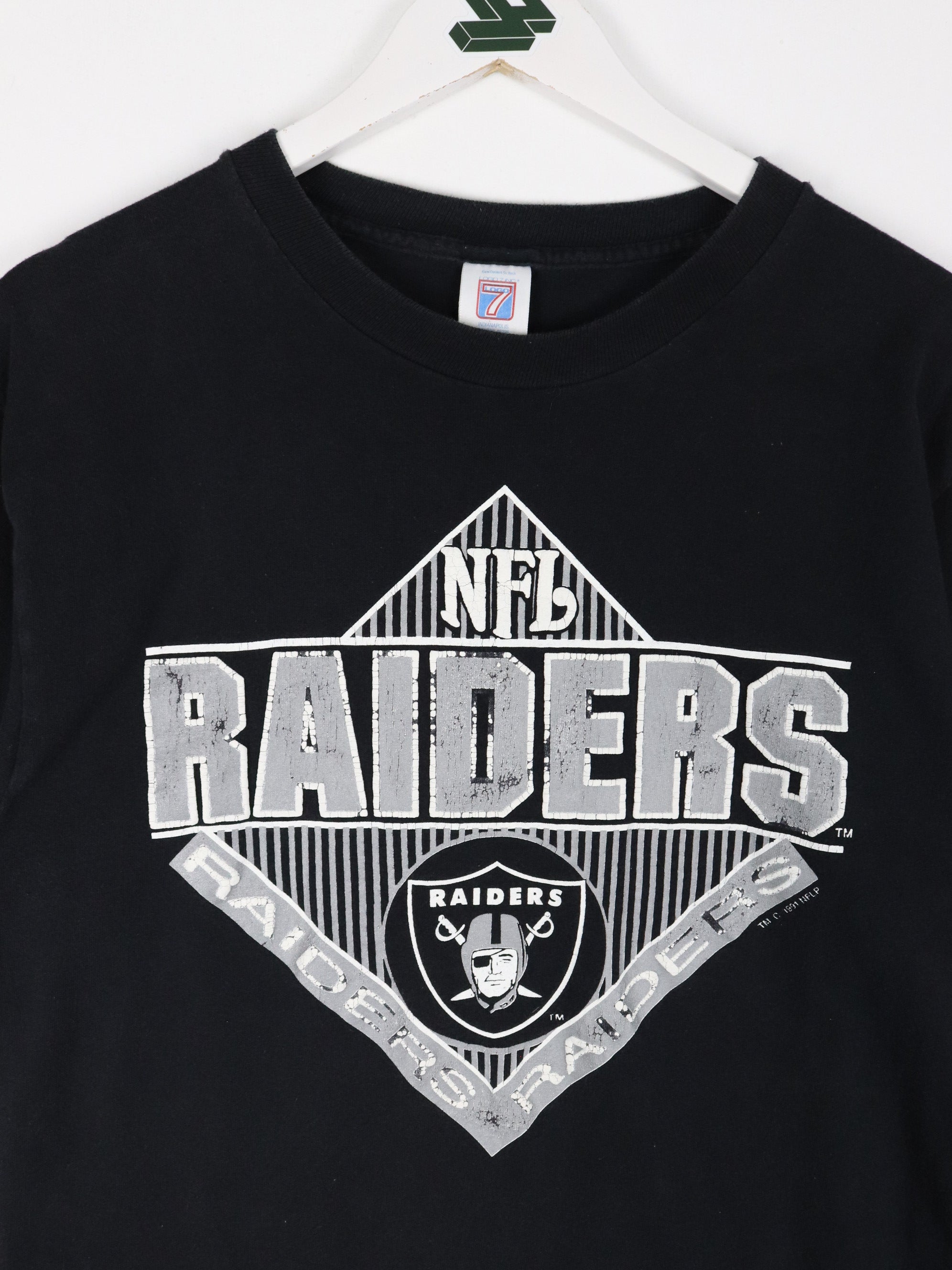 Vintage Los Angeles Raiders T Shirt Mens Large Black 90s NFL