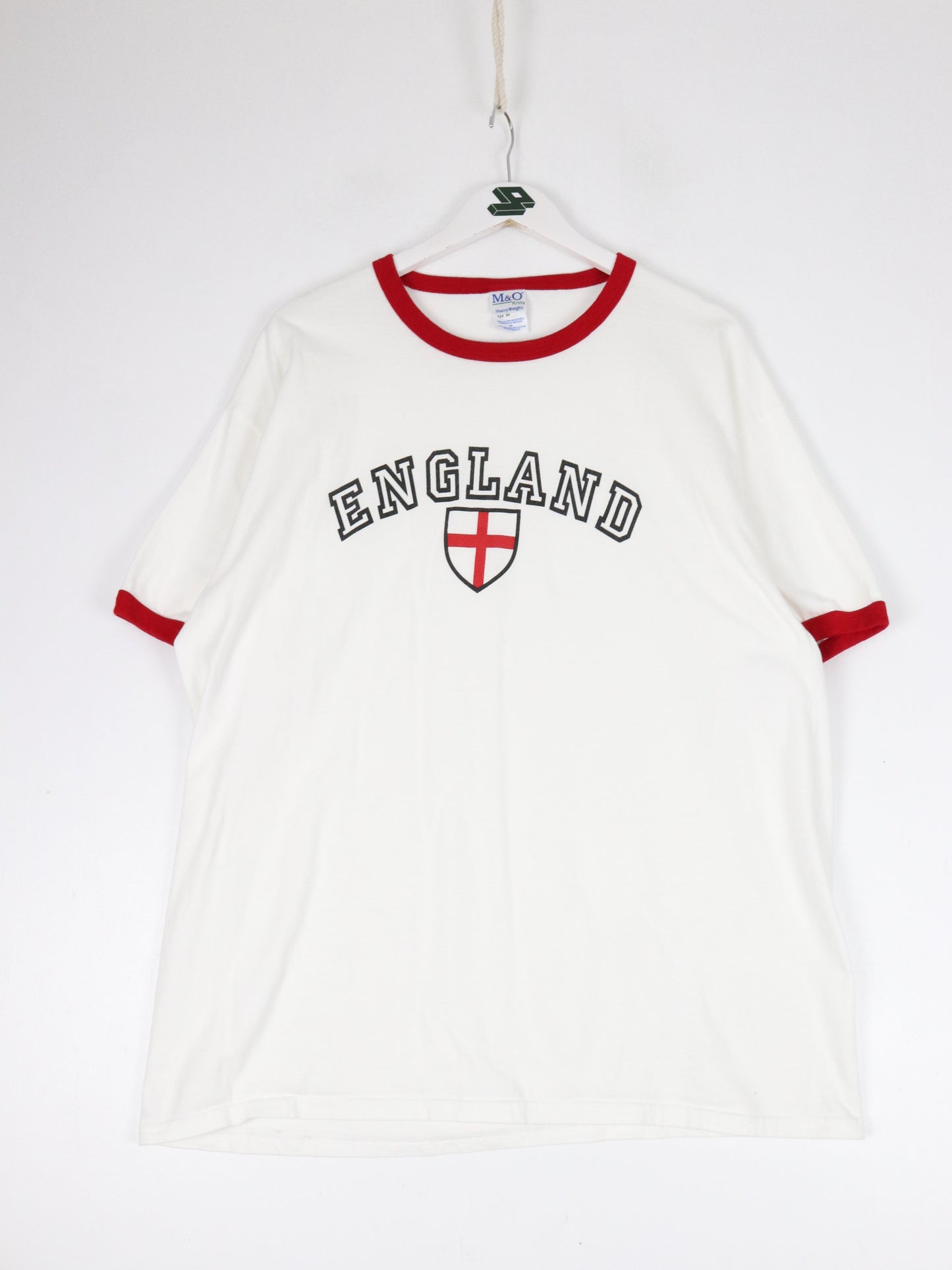 England T Shirt Mens XL White Ringer
