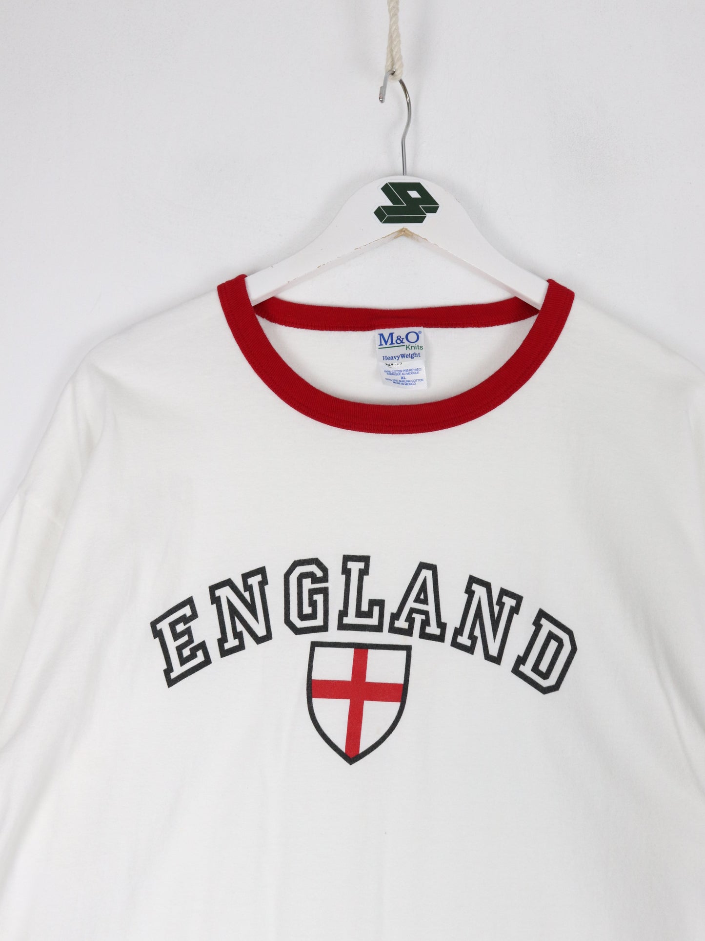 England T Shirt Mens XL White Ringer