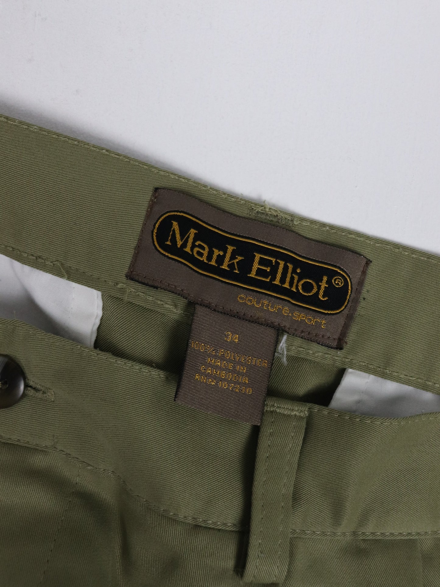 Mark Elliot Shorts Mens 34 Green Lightweight