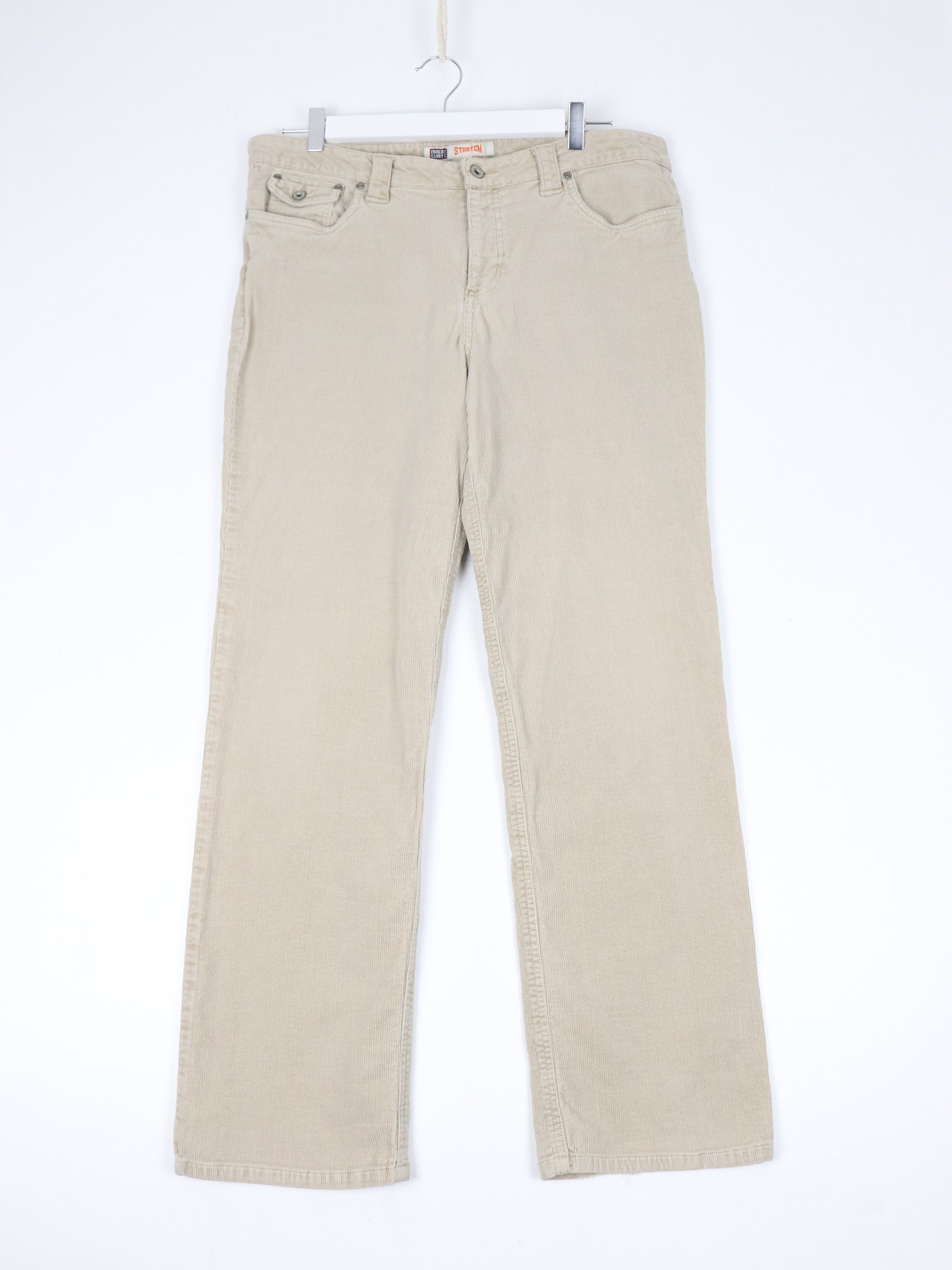 Beige Stretch Corduroy Pants