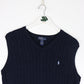 Vintage Polo Ralph Lauren Vest Youth Large Blue Knit Sweater