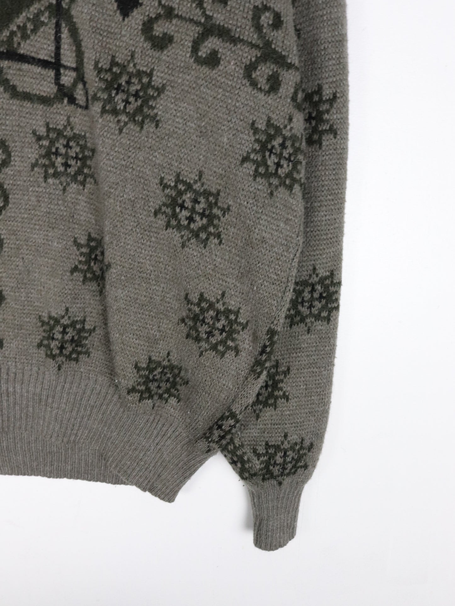 Vintage Lasa Sweater Mens Medium Collar Knit Wool Blend