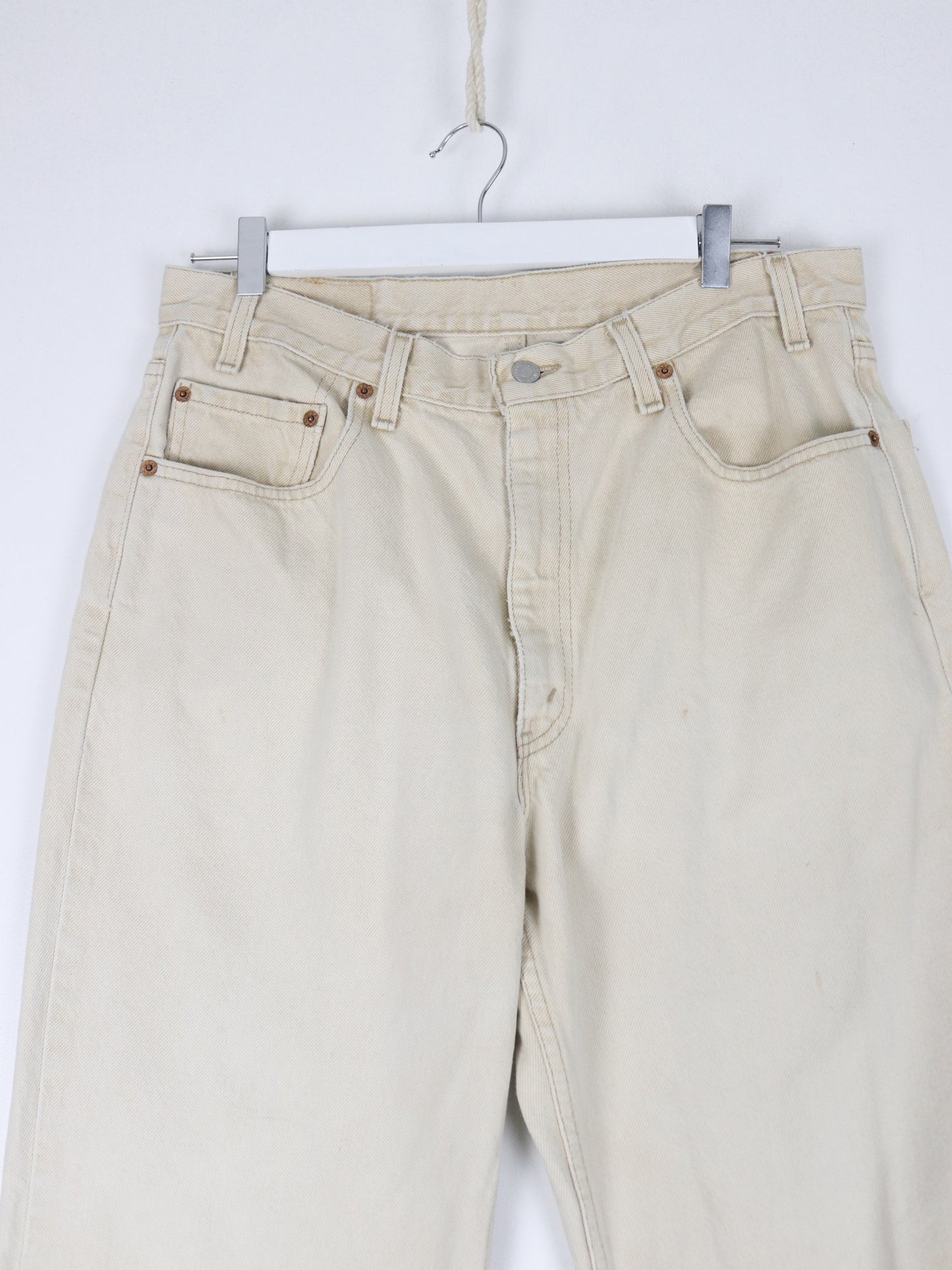 Vintage Levi's Pants Fits Mens 33 x 29 Beige Denim Jeans Relaxed Fit