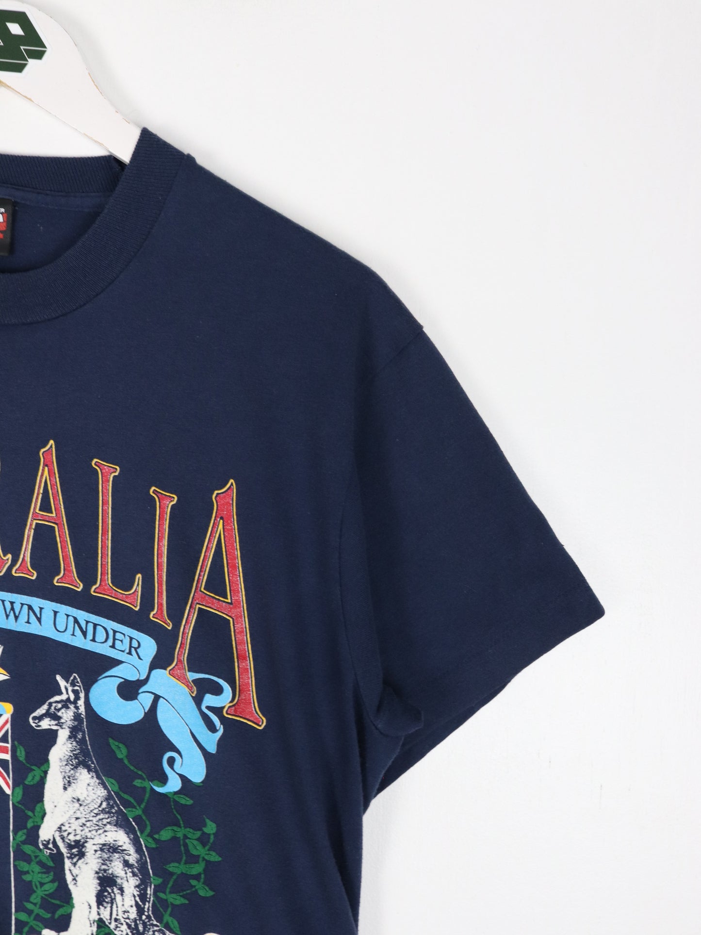 Vintage Australia T Shirt Fits Mens Medium Blue 90s