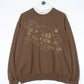 Vintage Birds Nature Sweatshirt Adult XL Brown