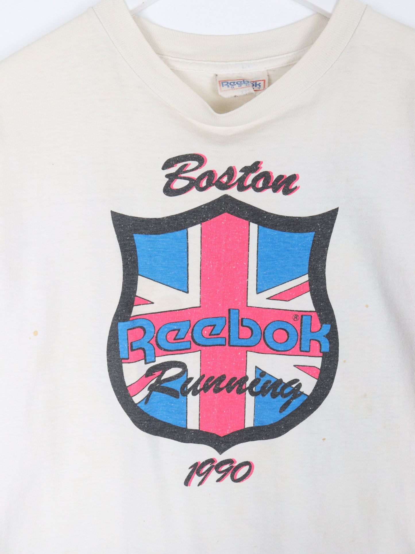 Vintage Reebok T Shirt Mens 2XL White Boston Running 90s