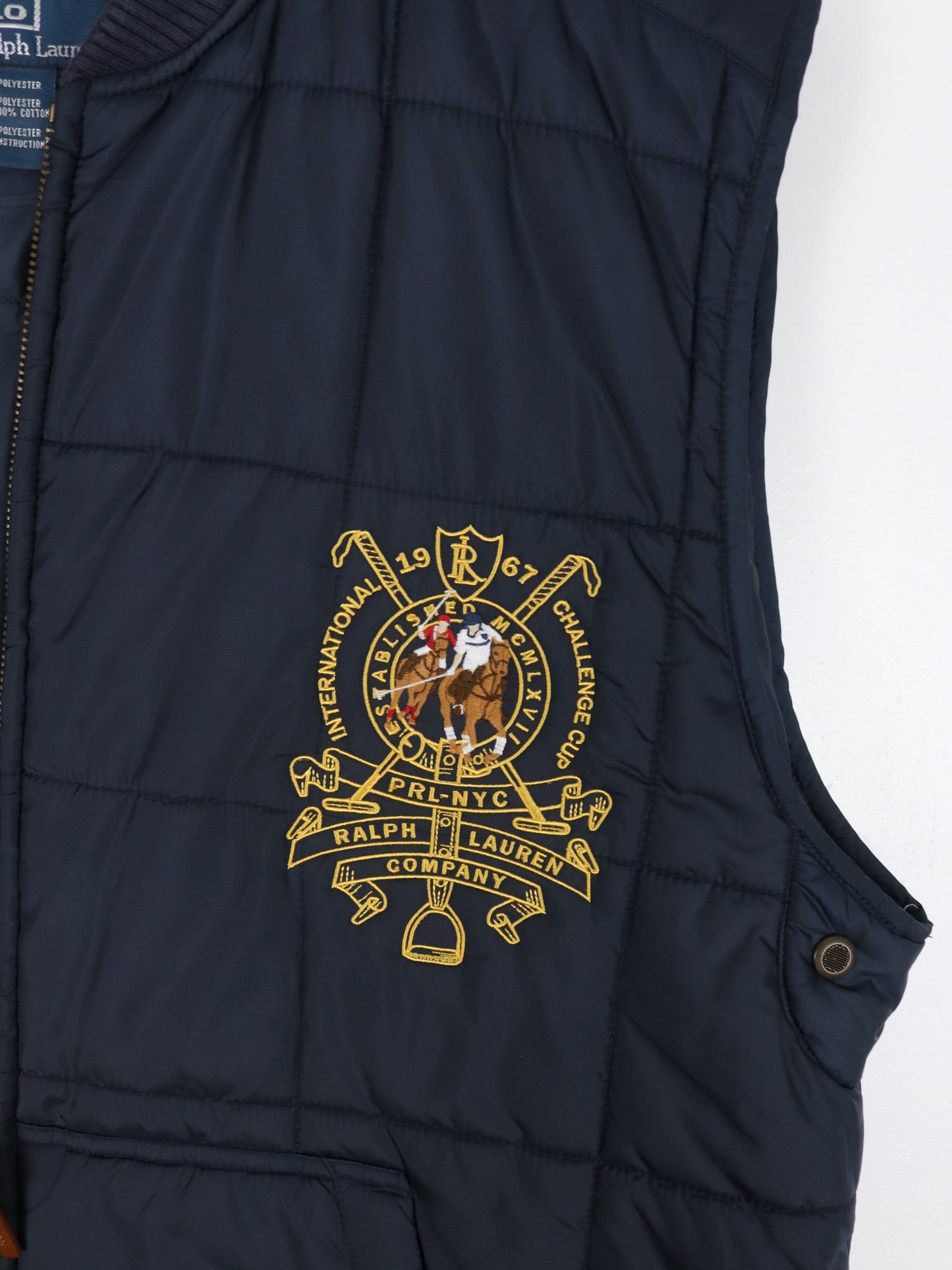 Vintage Polo Ralph Lauren Vest Mens XL Blue Jacket Crest