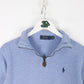 Polo Ralph Lauren Sweatshirt Womens Small Blue Quarter Zip