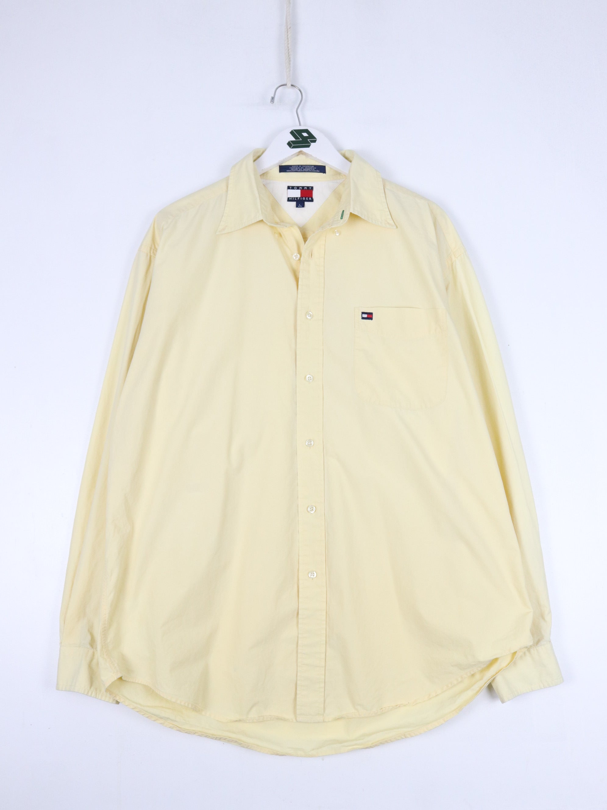 Vintage Tommy Hilfiger Shirt Mens Large Yellow Button Up – Proper Vintage