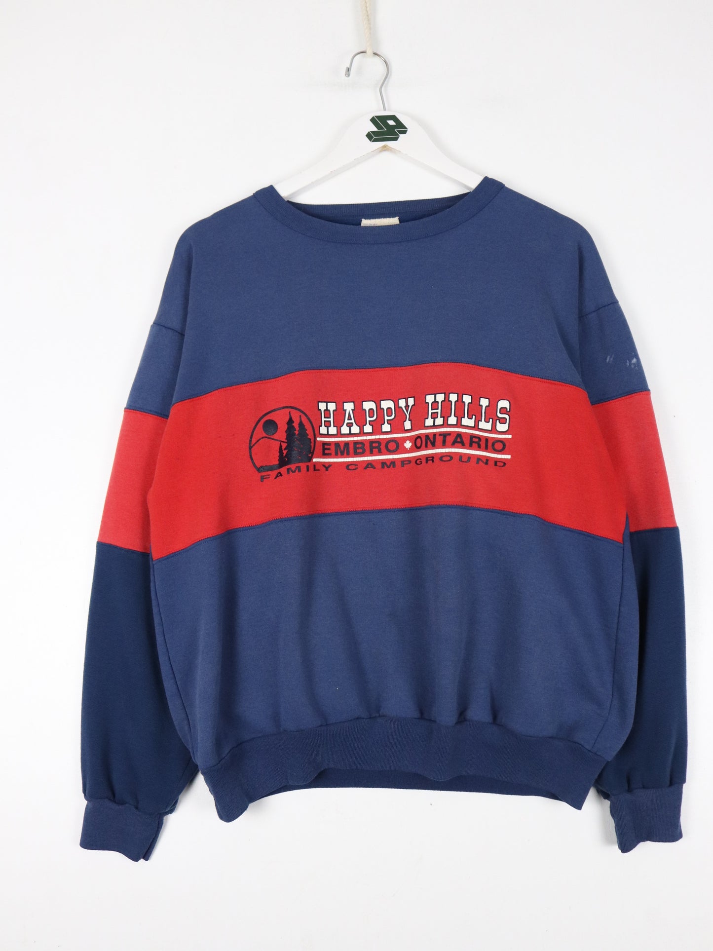 Vintage Happy Hills Sweatshirt Fits Mens Medium Blue 90s