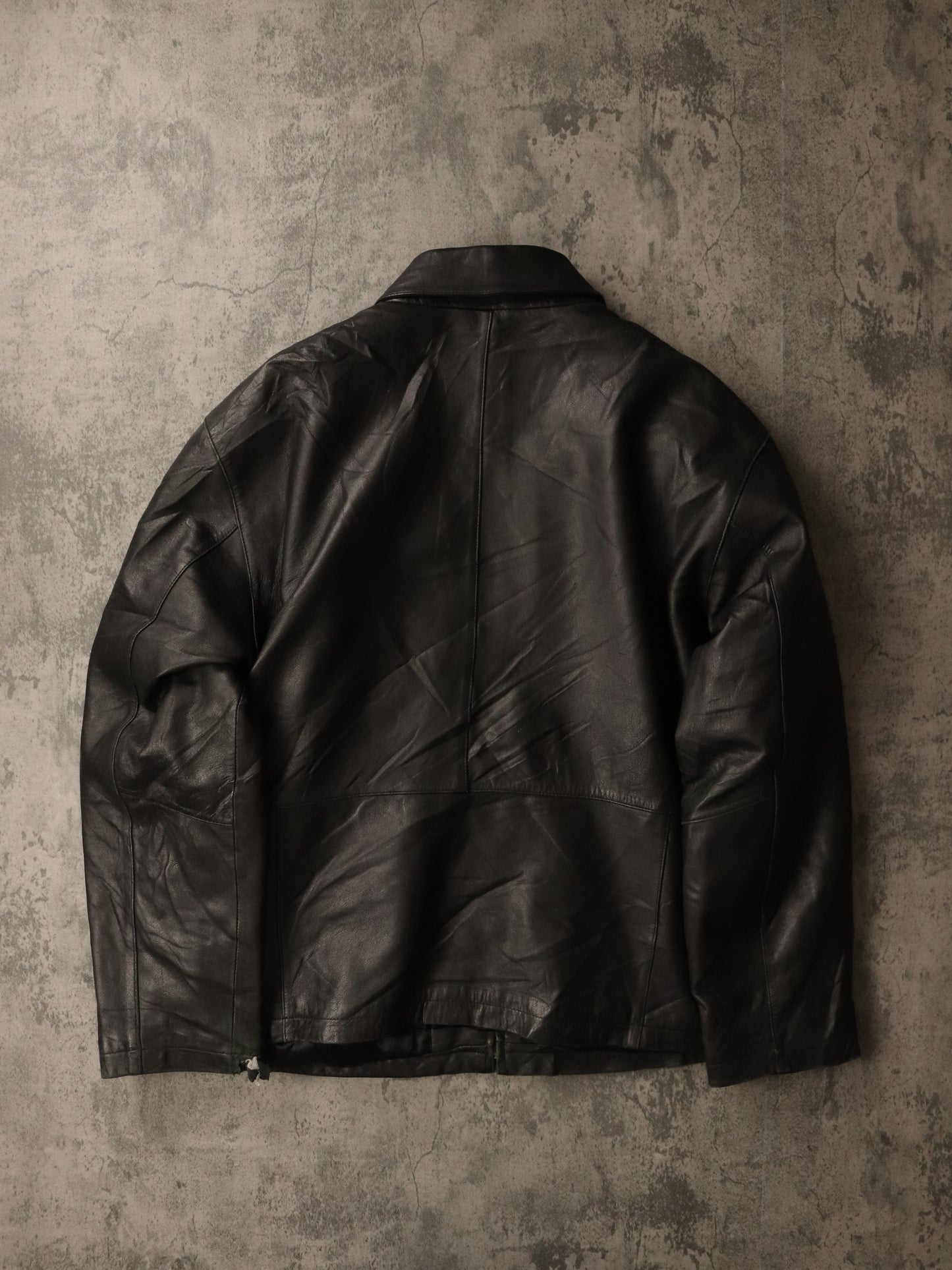 Vintage Knightsbridge Jacket Mens Large Black Leather Coat
