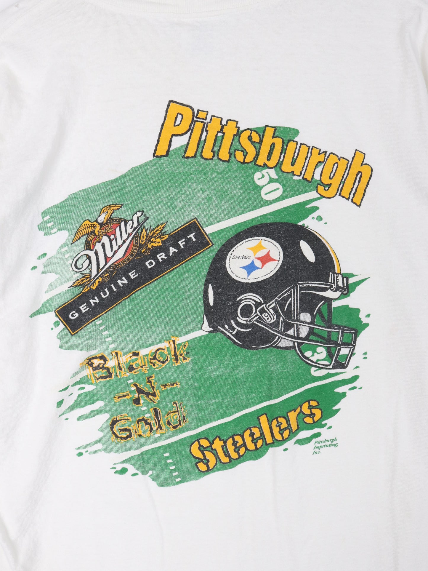 Vintage Thrashed Pittsburgh Steelers T Shirt Mens XL Miller Lite NFL Football