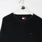 Vintage Tommy Hilfiger Sweater Mens Medium Black V Neck Knit