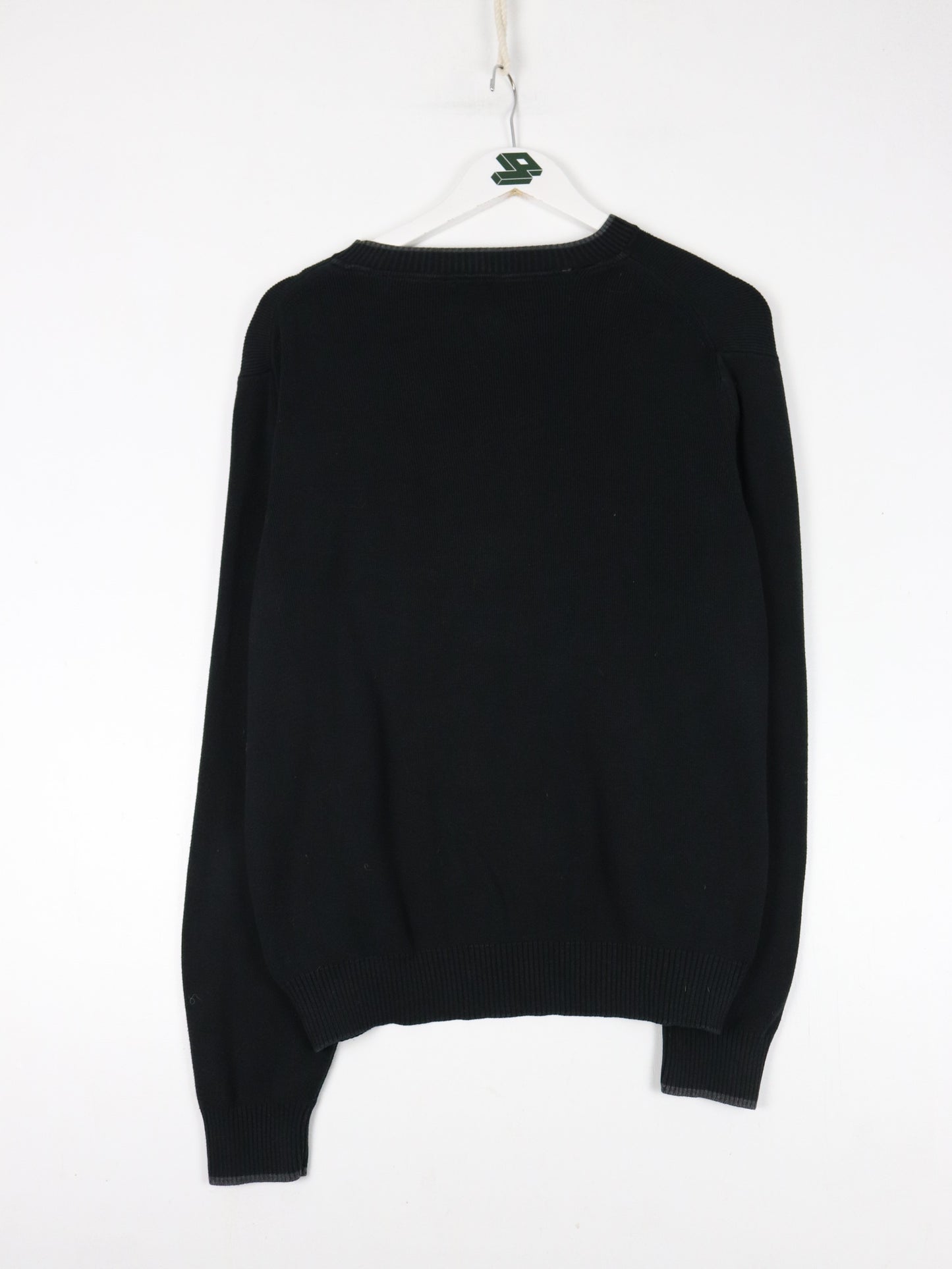 Vintage Tommy Hilfiger Sweater Mens Medium Black V Neck Knit