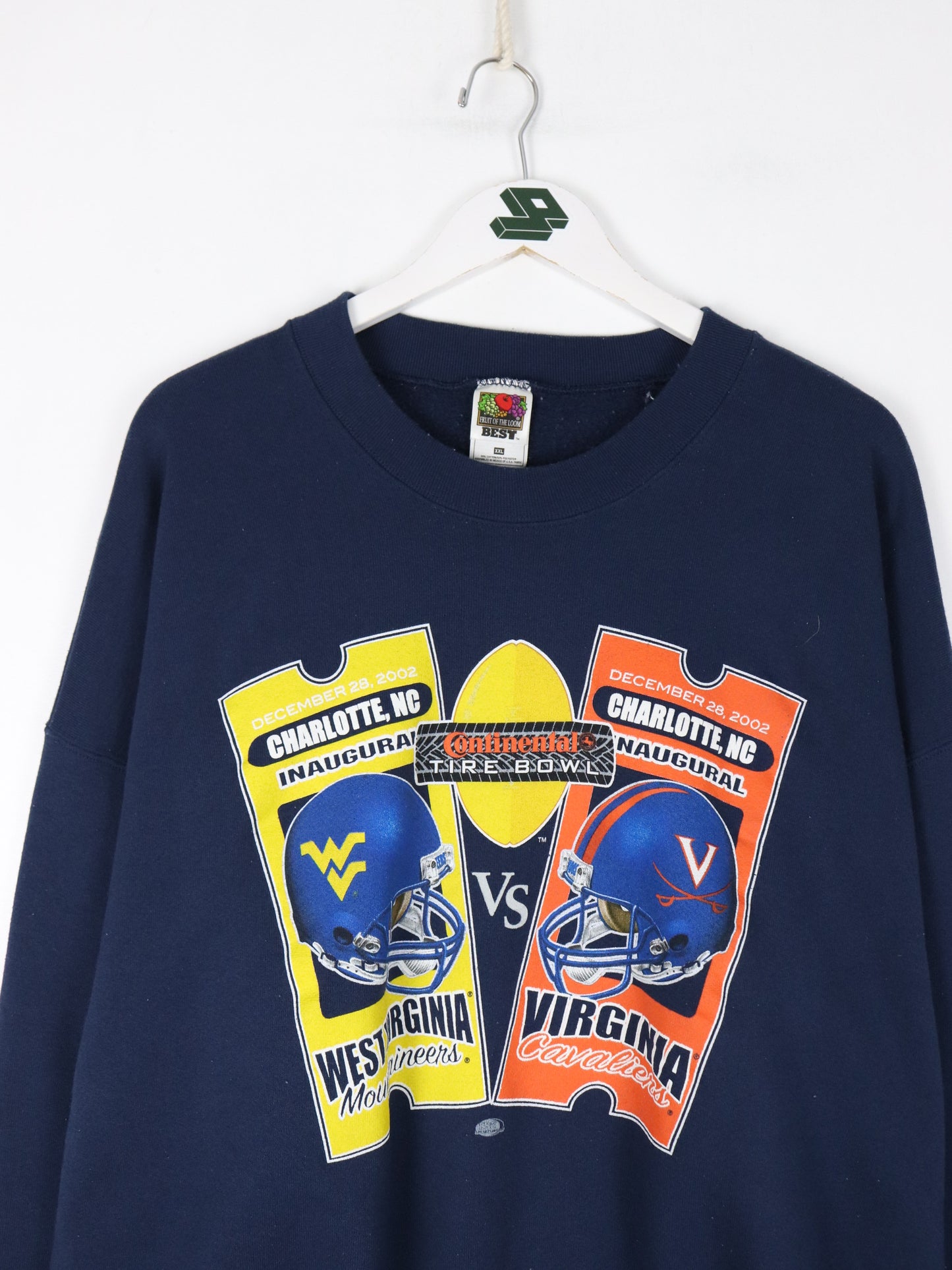 Vintage West Virginia Vs Virginia Sweatshirt Mens 2XL Blue College Football