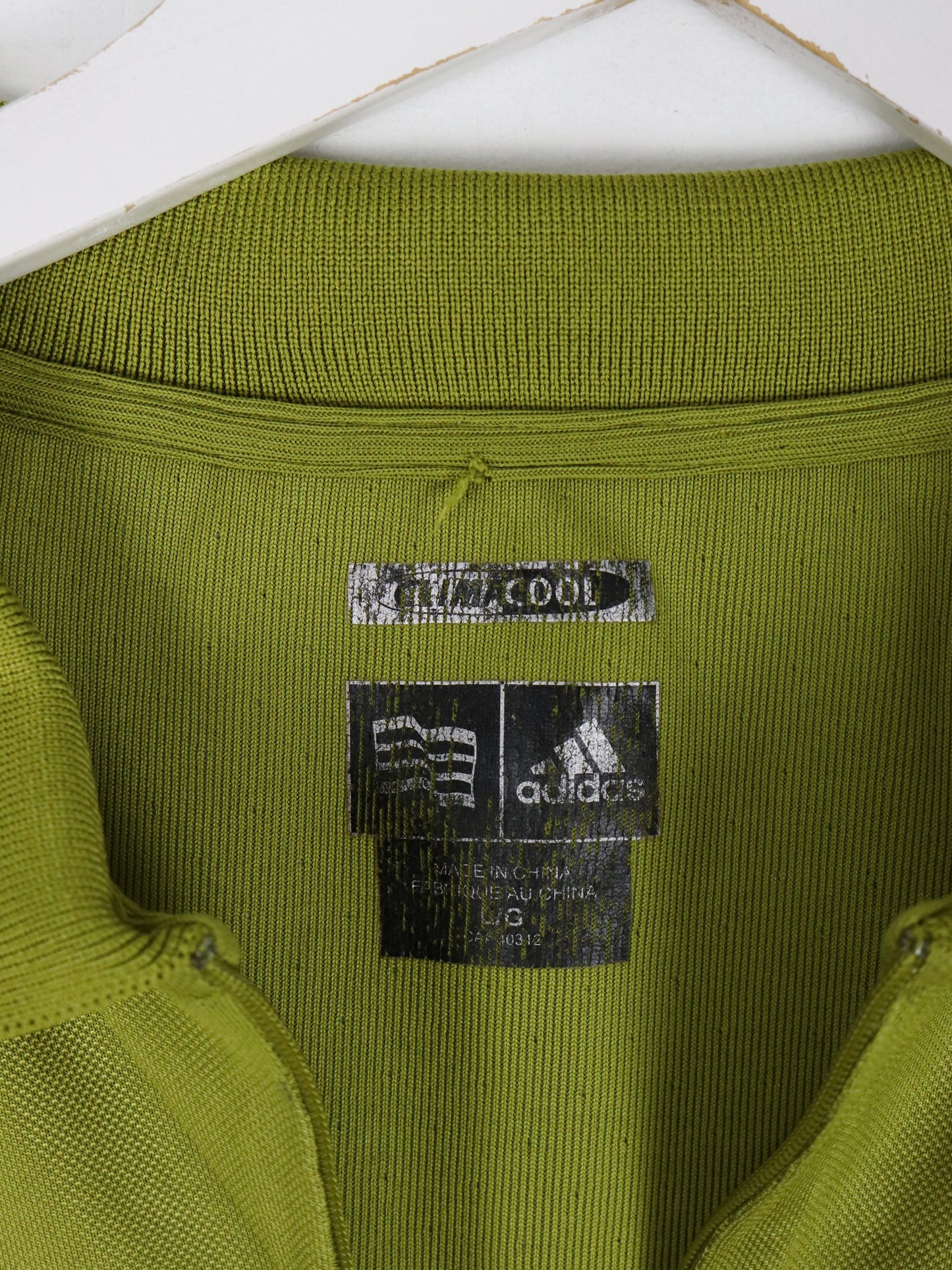Adidas Jersey Mens Large Green Quarter Zip
