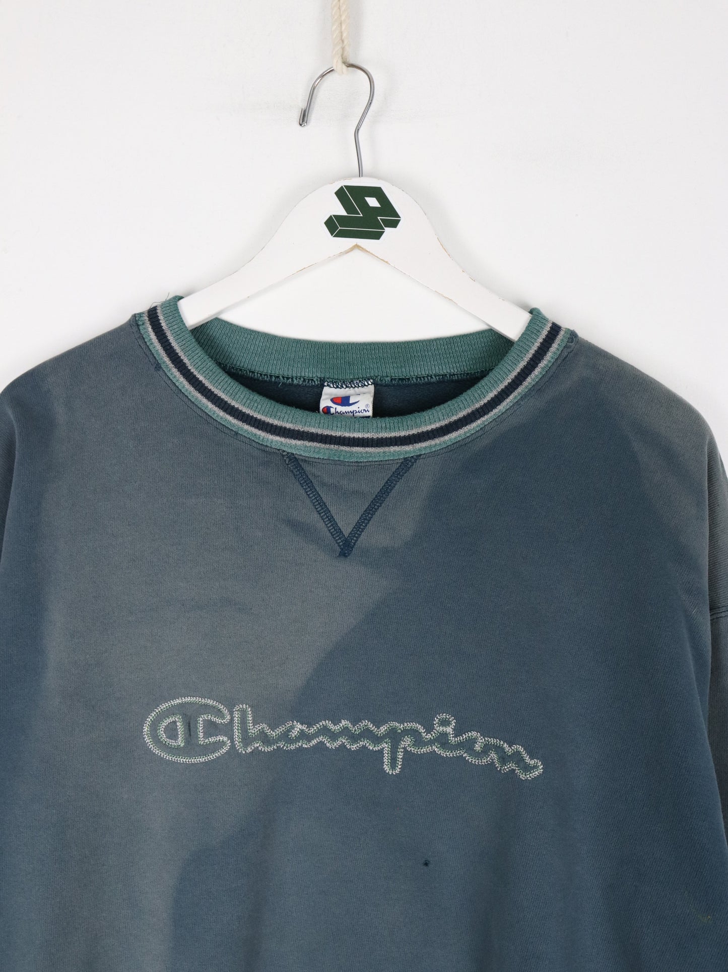 Vintage Champion Sweatshirt Mens 2XL Blue 90s Logo Sweater
