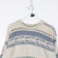 Vintage TT & Co Sweater Mens Medium Beige Knit Pattern