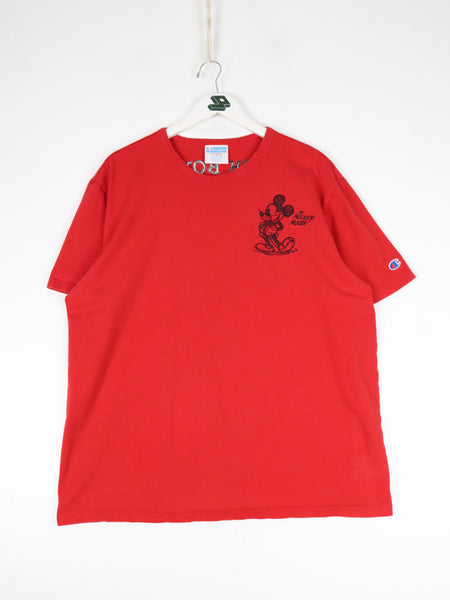 Red Walt Disney World Mickey Mouse Drip 2XL Cotton T Shirt RN
