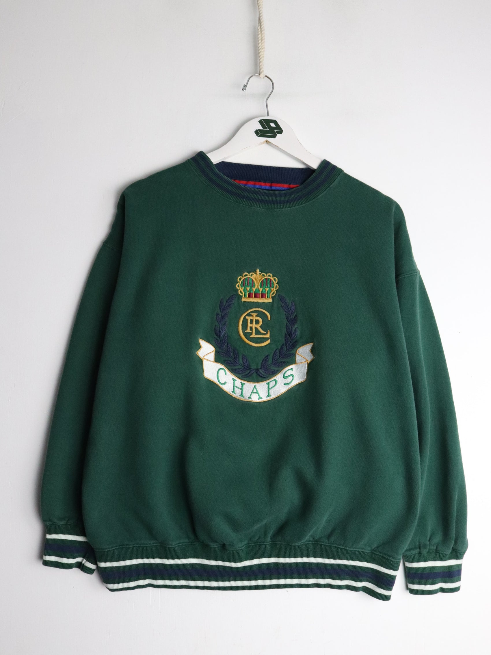 Vintage Chaps Ralph Lauren Sweatshirt Fits Mens Small Green