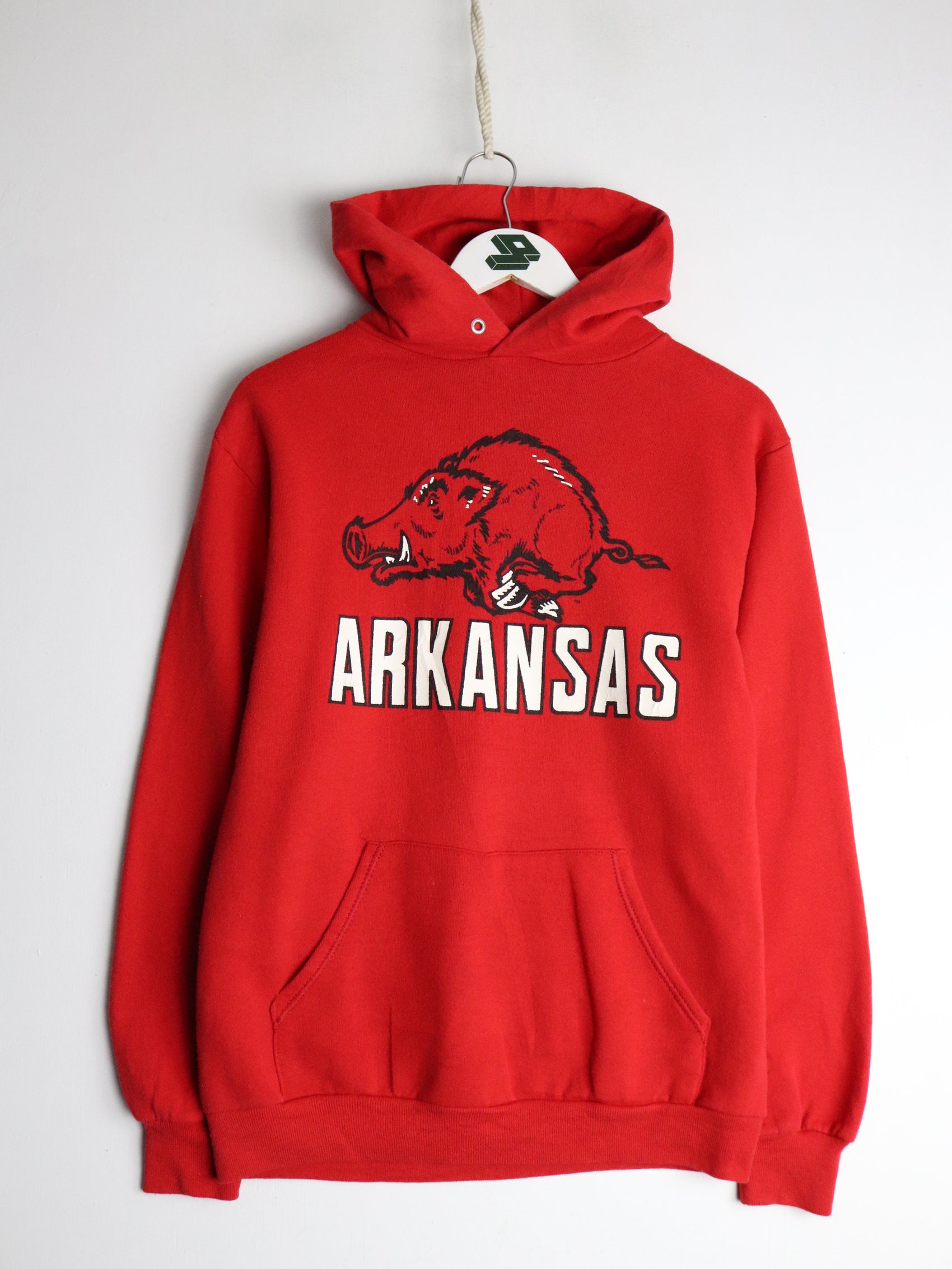 Vintage Arkansas Razorbacks Sweatshirt Fits Mens Small Red College Hoodie