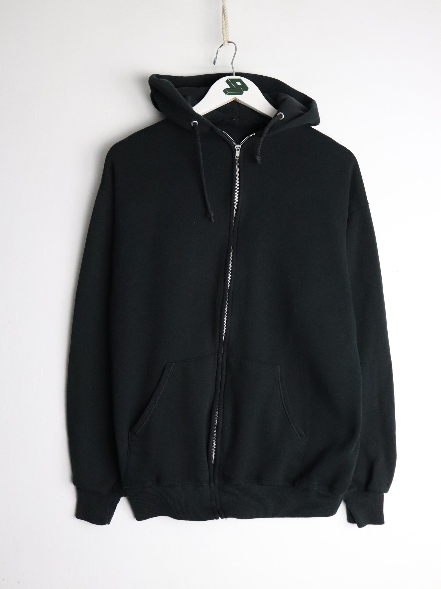 Full Zip Hoodie Mens Small Black Sweatshirt