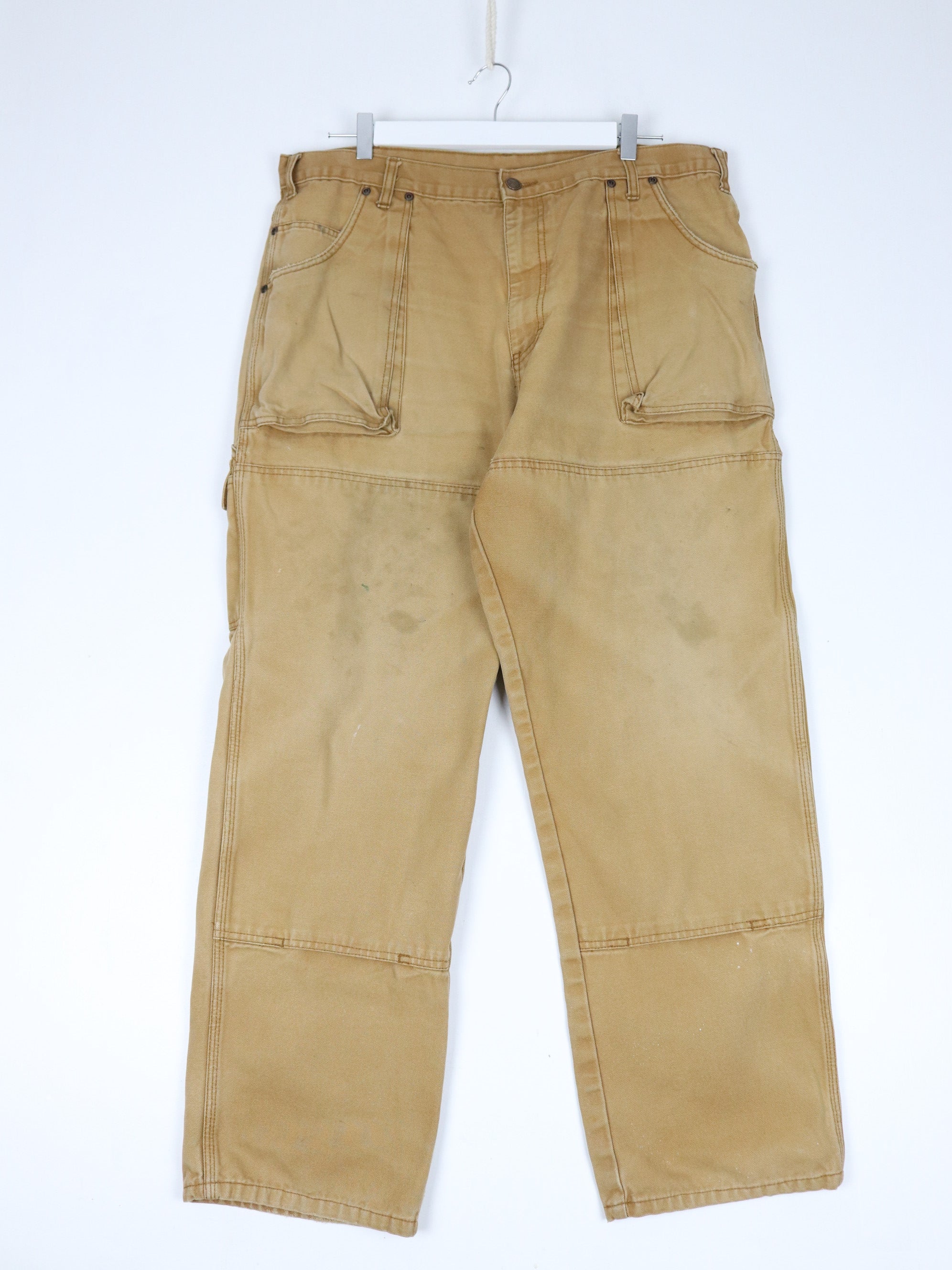 Dickies Pants Fits Mens 38 x 29 Brown Double Knee Work Wear Carpenters – Proper  Vintage