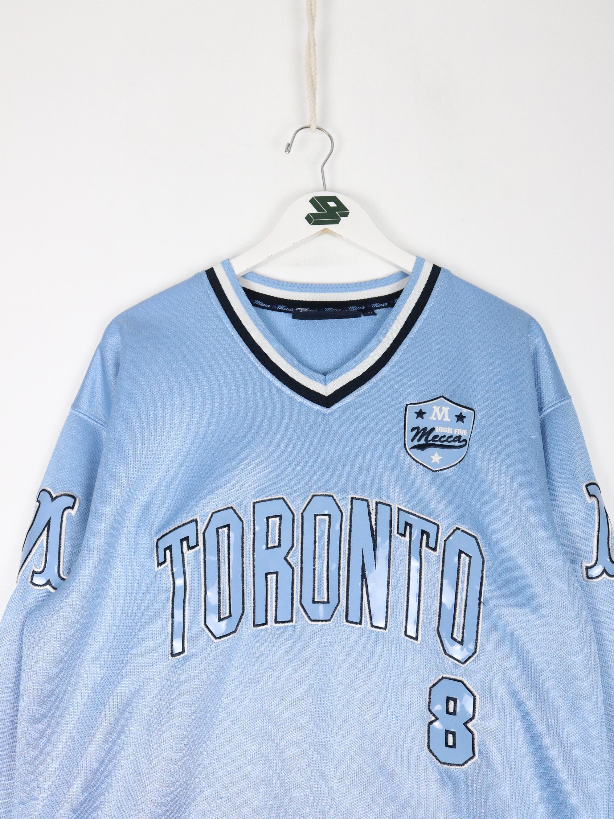 Vintage Mecca Jersey Mens Medium Blue Toronto Y2K Hip Hop – Proper