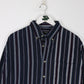 Vintage Trader Bay Shirt Mens Large Blue Long Sleeve Striped Button Up