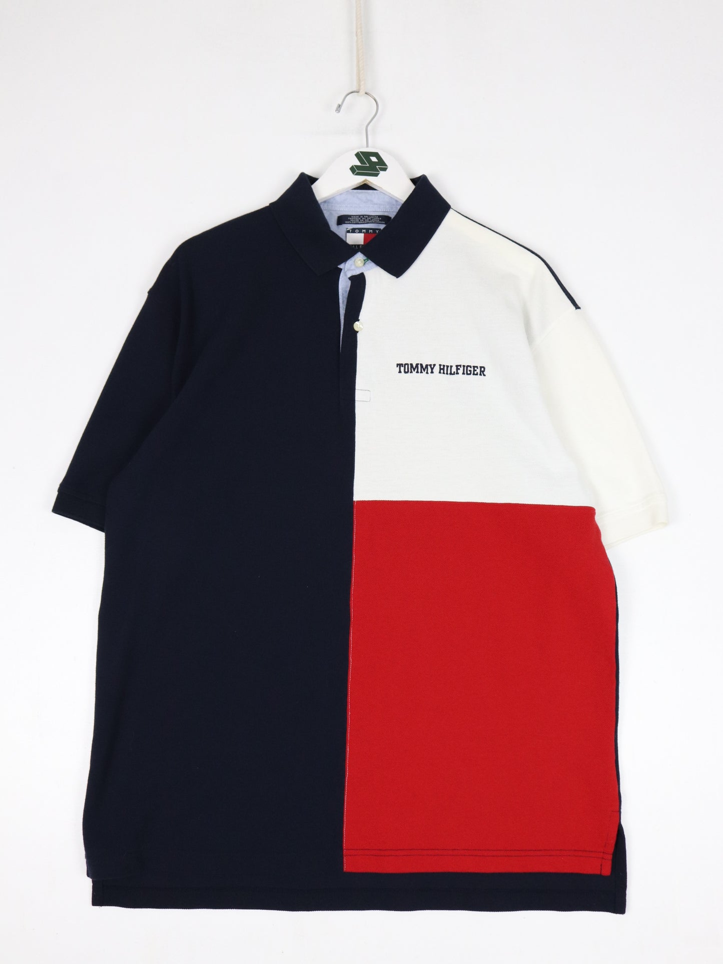 Vintage Tommy Hilfiger Polo Shirt Mens XL Blue Flag