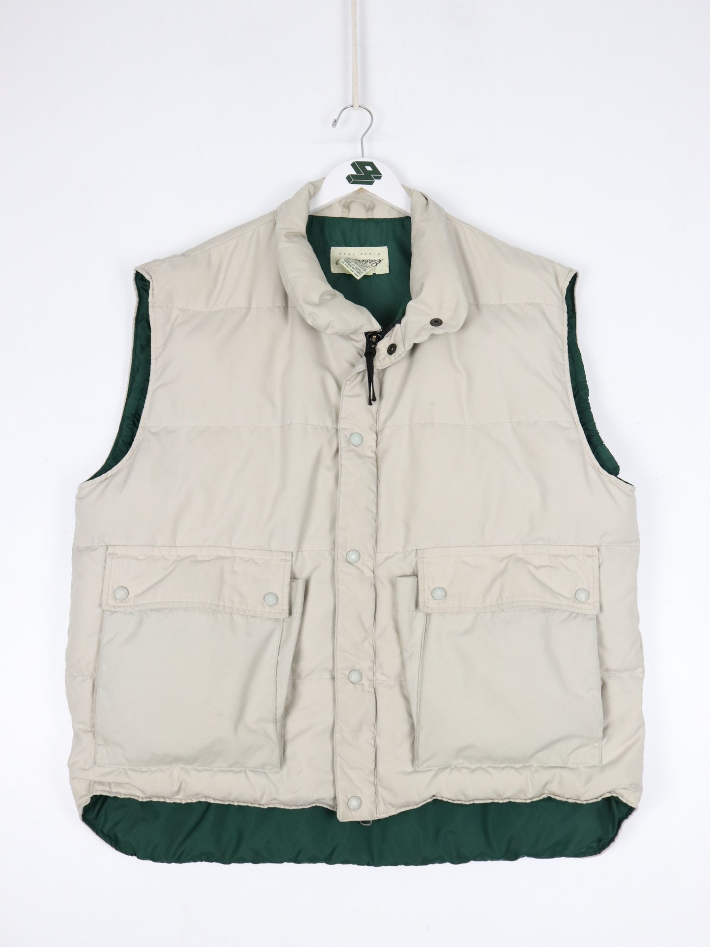 Vintage Eddie Bauer Vest Mens XL Beige Goose Down Jacket Outdoors