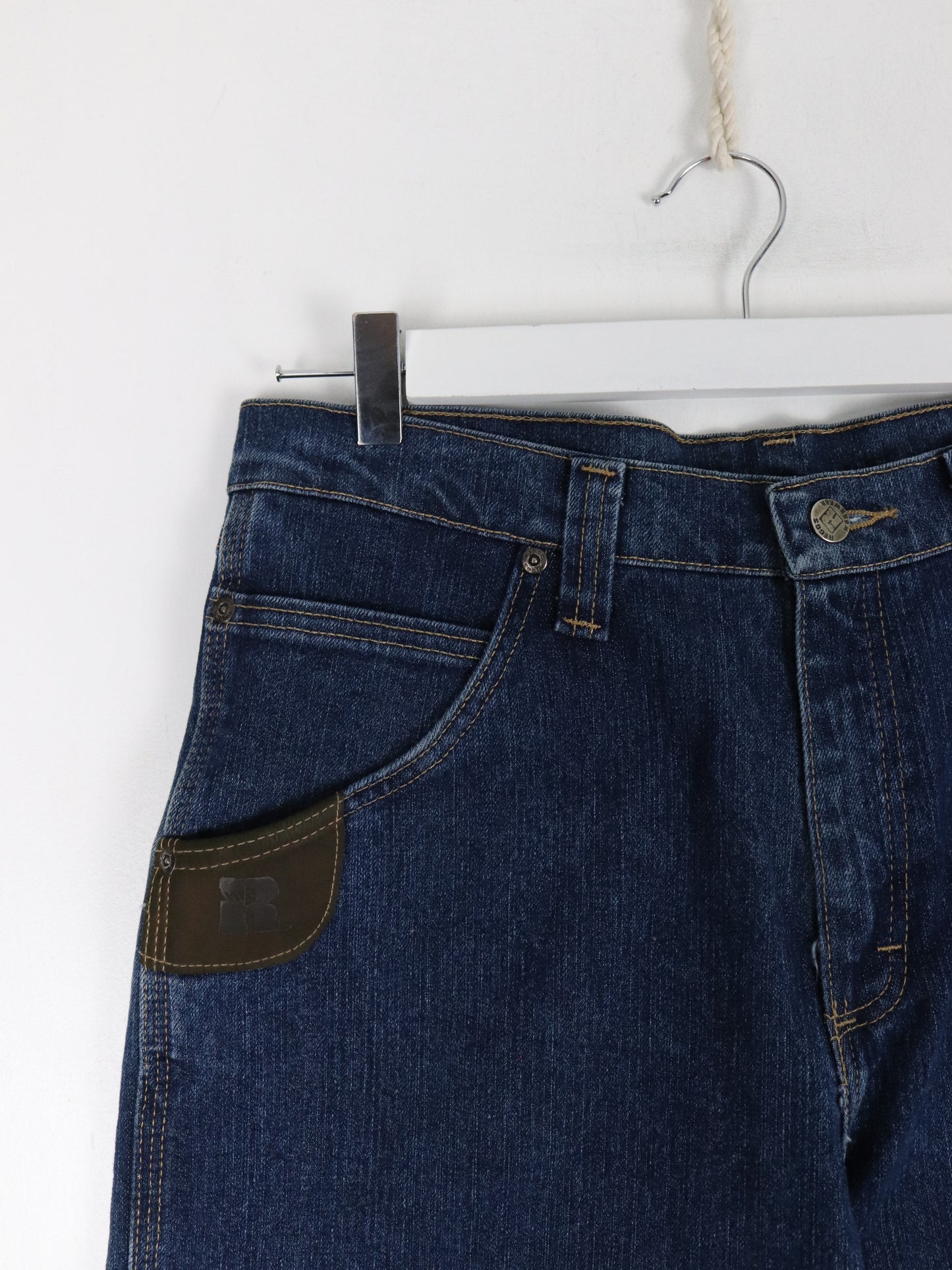 Wrangler Riggs Work Wear Shorts Fits Mens 31 Blue Denim Jorts Cut Off