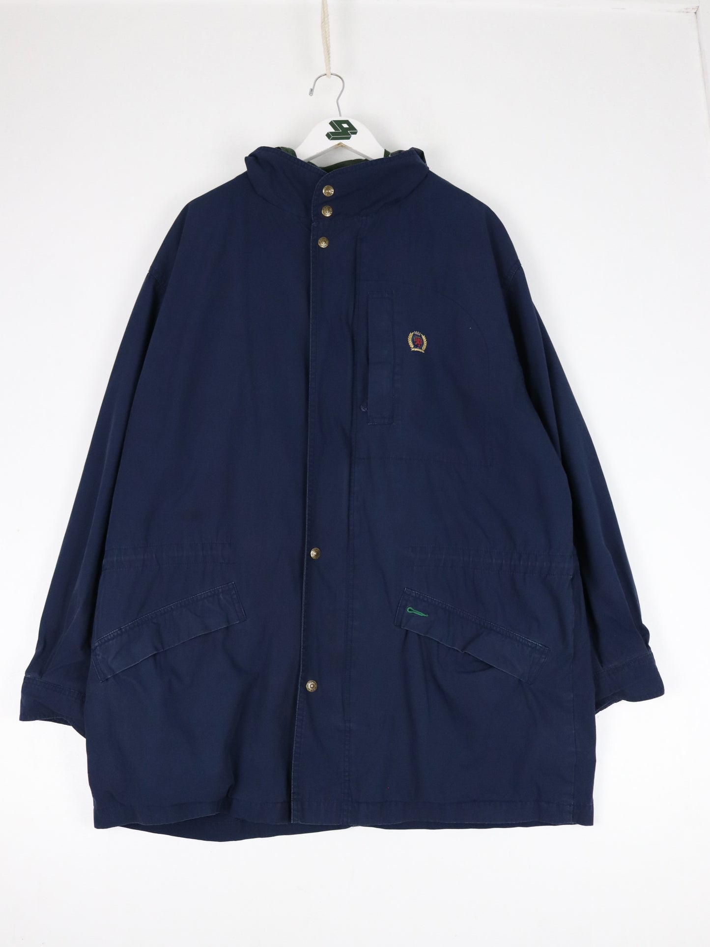 Vintage Tommy Hilfiger Jacket Mens Large Blue Parka Coat 90s
