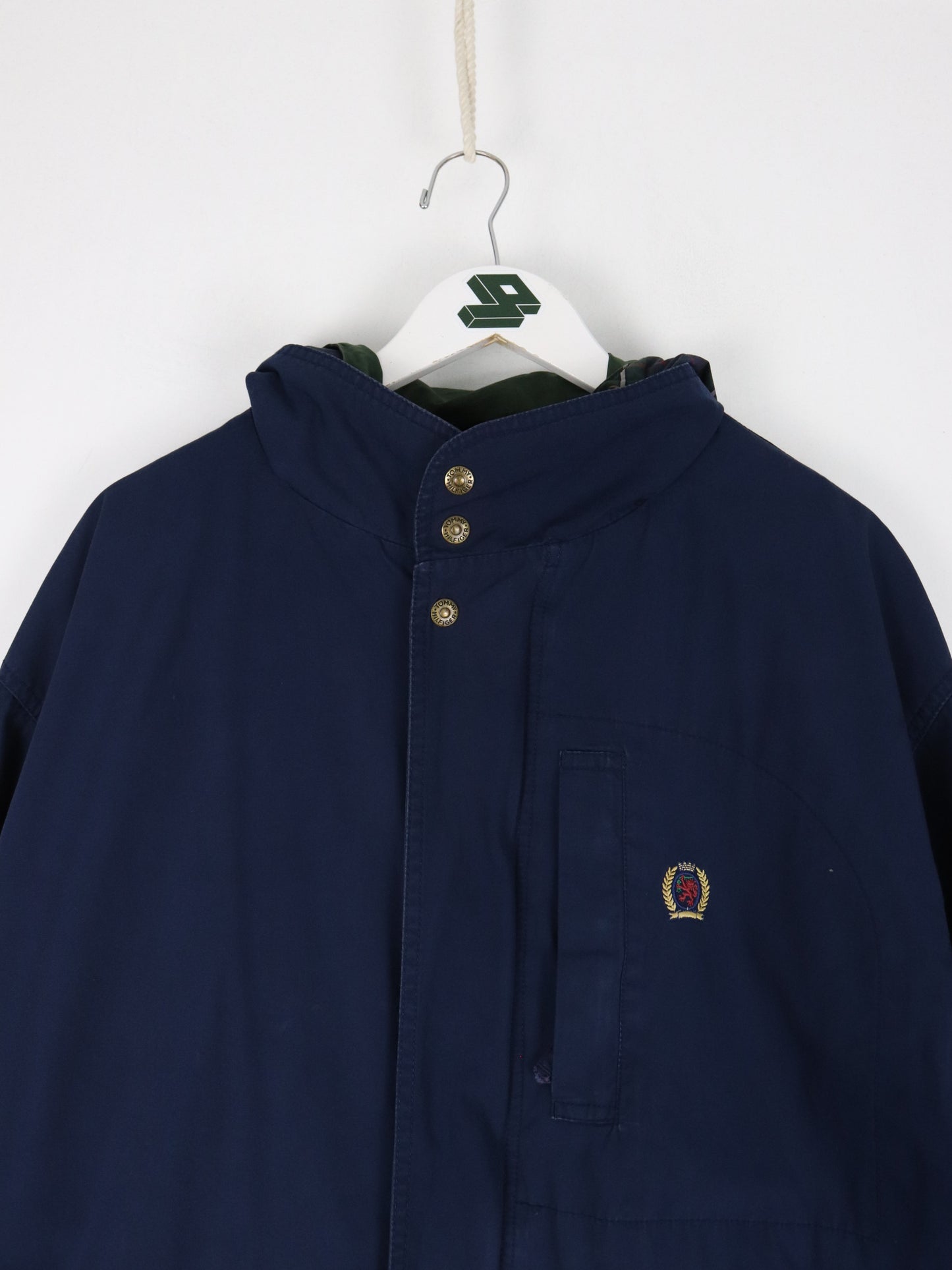 Vintage Tommy Hilfiger Jacket Mens Large Blue Parka Coat 90s