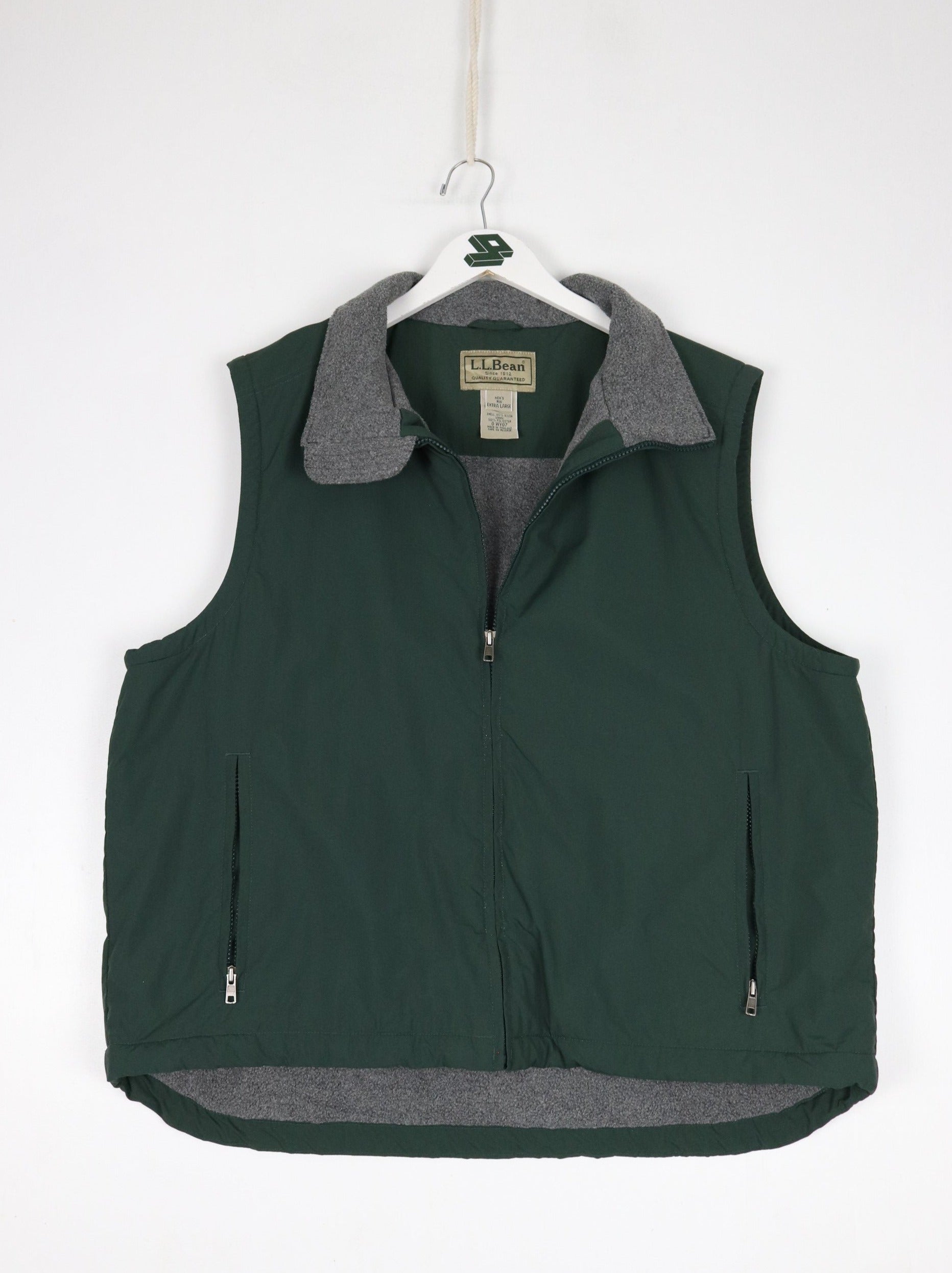 L.L. Bean Jacket Mens XL Green Vest Outdoors