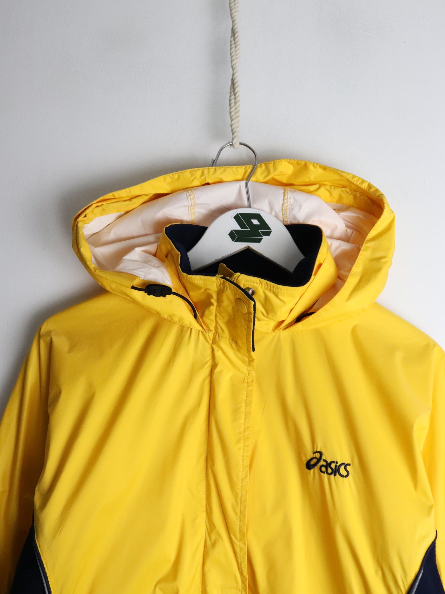 Vintage Asics Jacket Womens Medium Yellow Windbreaker