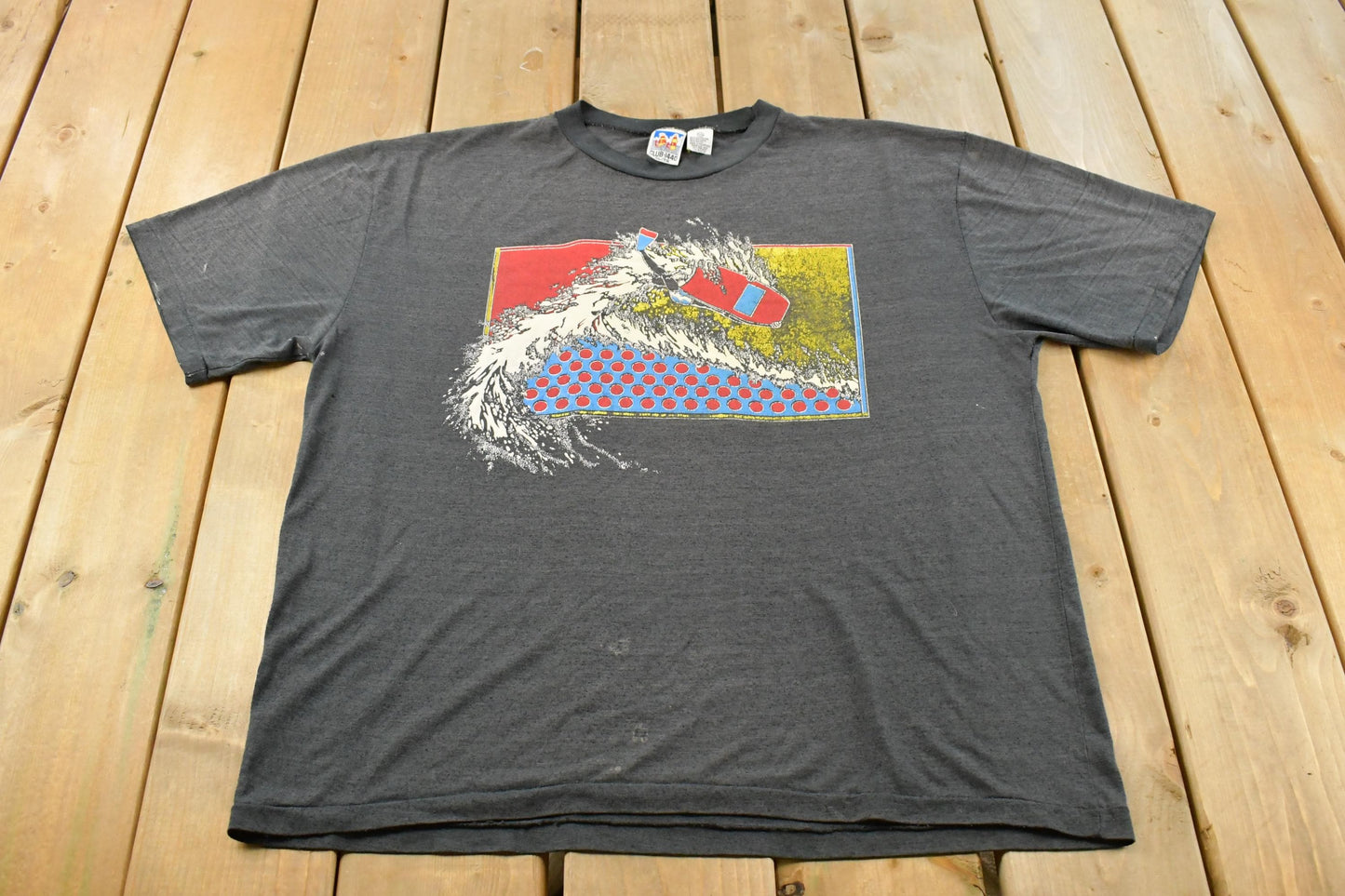 Vintage 1990s Club 1440 Surf T-Shirt Men's XL / 90s Graphic Tee / Sun Faded / Beachwear