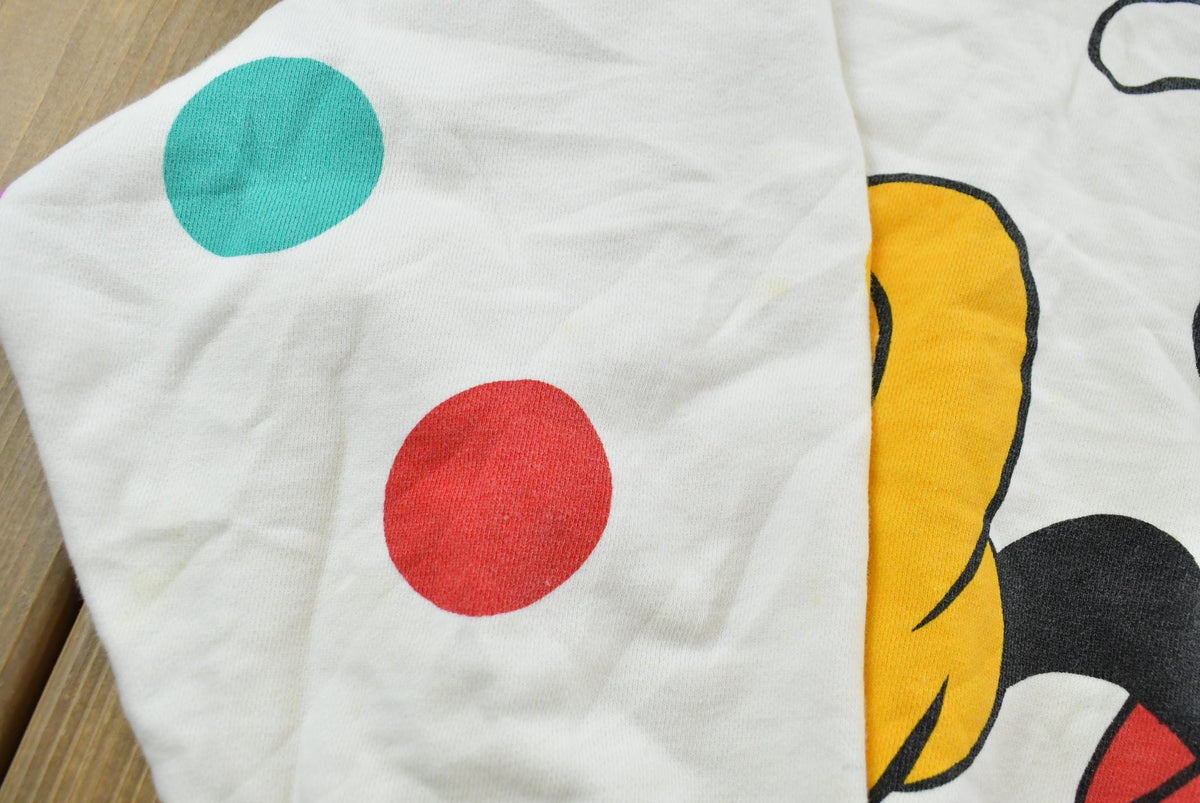 Vintage 1980s Walt Disney Mickey Mouse Polka Dots Crewneck Sweatshirt Men's M