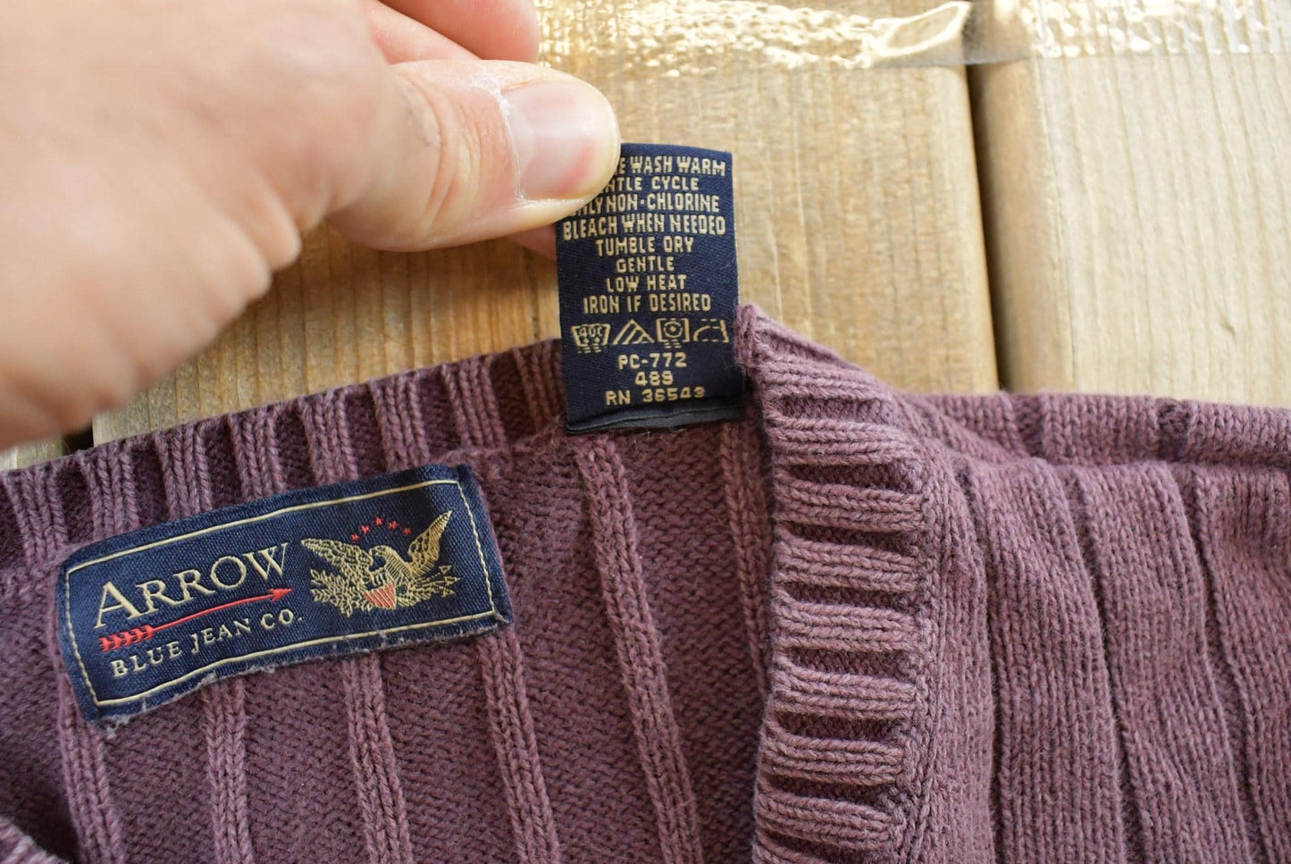 Vintage 1990s Arrow Cable Knit Cotton Sweater Men's M
