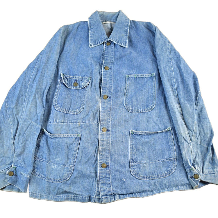Vintage 1980s Key Imperial Denim Jean Chore Jacket Men's Large