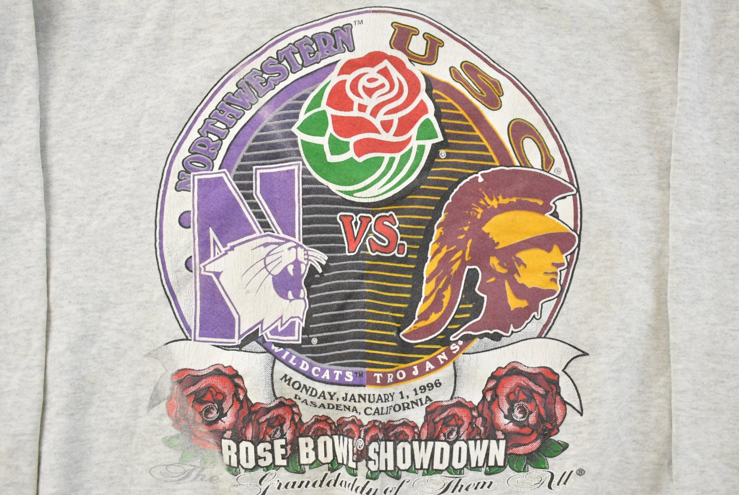 Vintage 1996 Northwestern USC Rose Bowl Crewneck Sweatshirt Men's XL