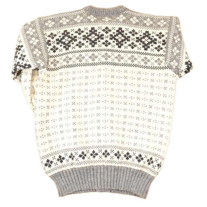 Vintage 1990's Abstract Snowflake Wool Knit Cardigan Sweater Men's S