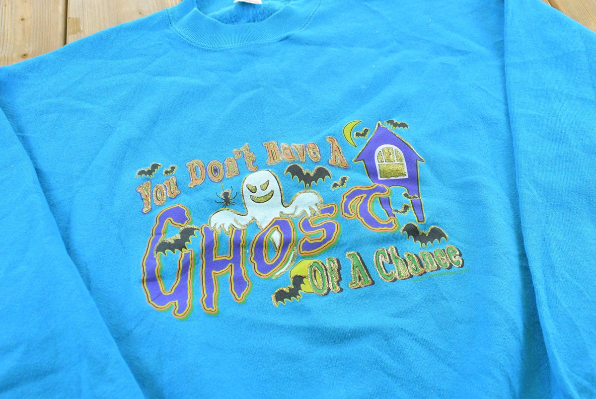 Vintage 1990s Ghost Spooky Halloween Souvenir Crewneck Sweatshirt Men's L