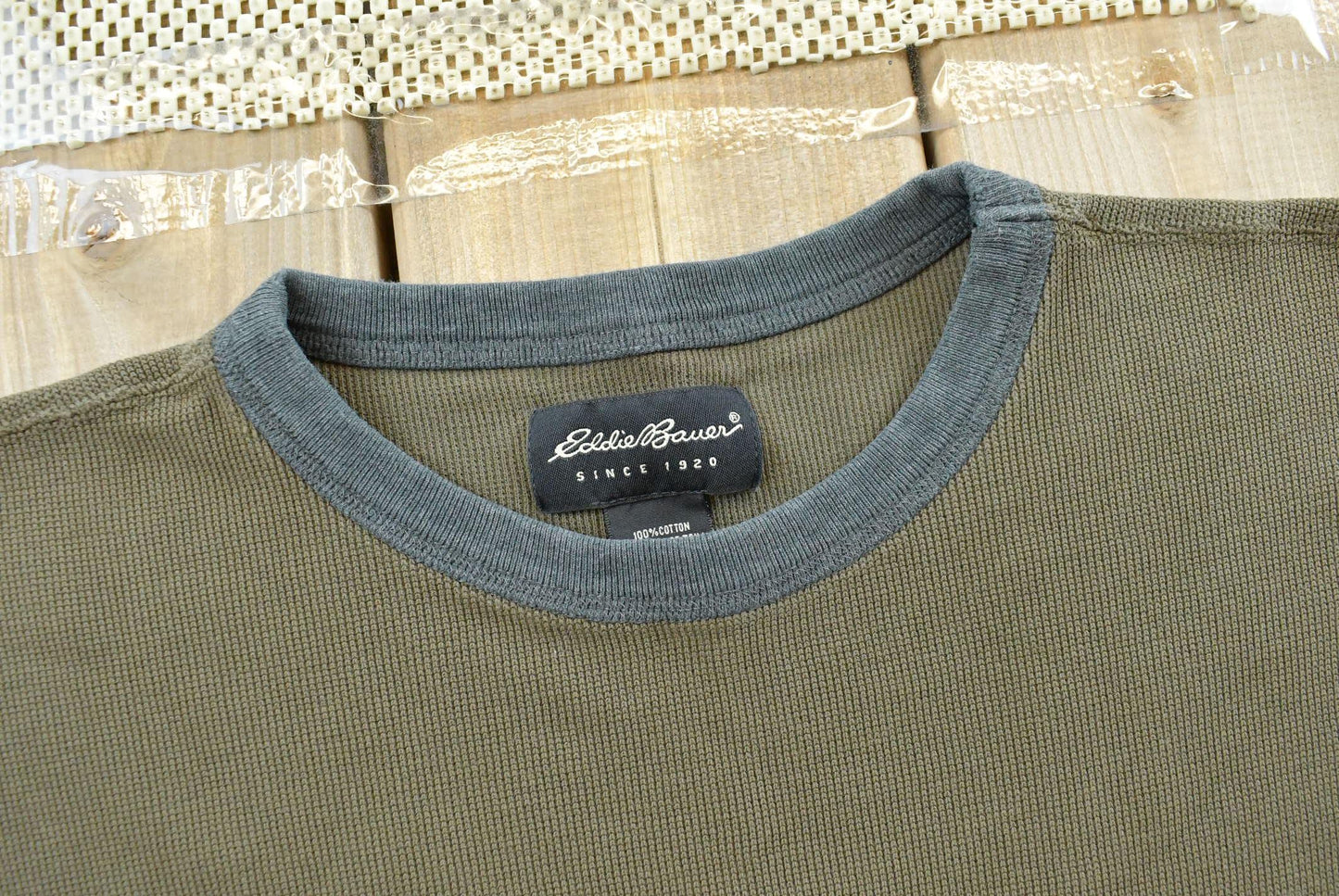 Vintage 1990s Blank Eddie Bauer Thermal Long Sleeve T-Shirt Men's M